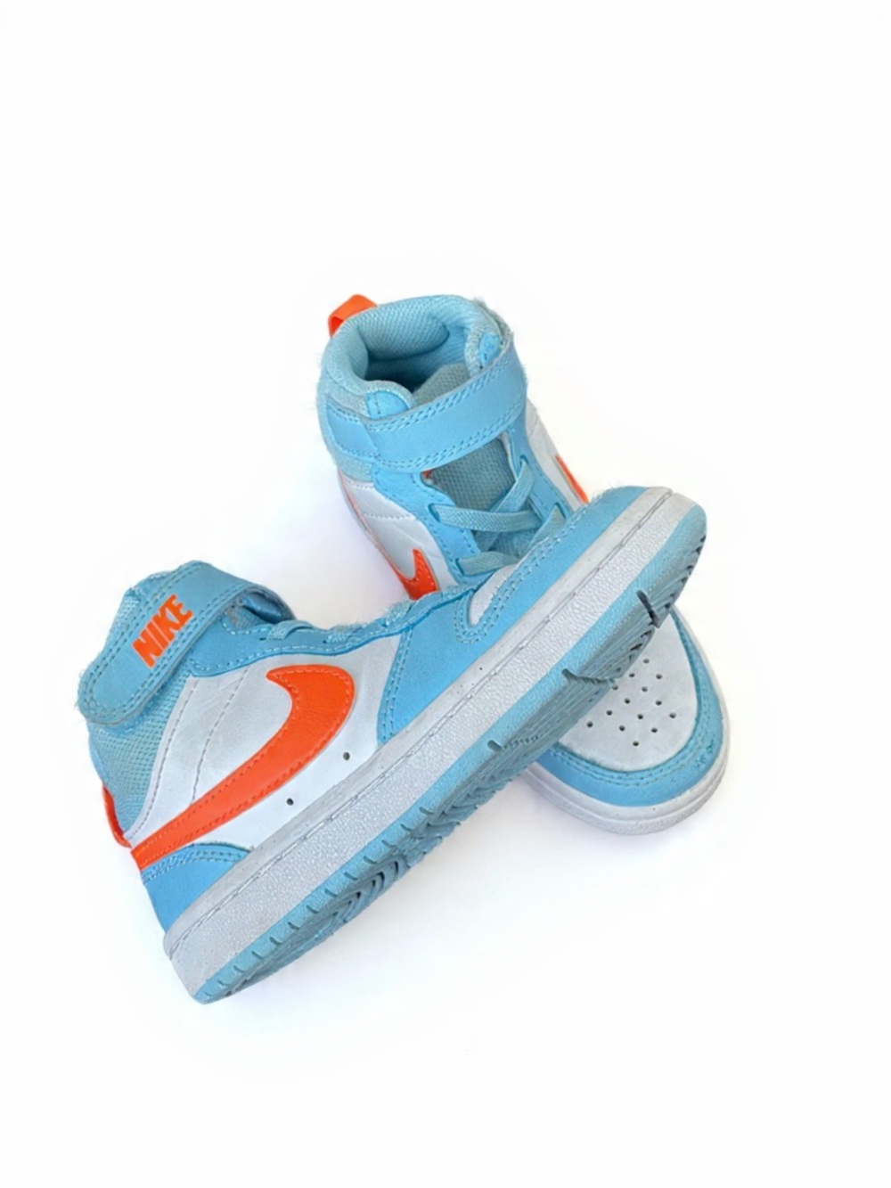 Nike Kids Mid-Top Sneakers in Blue and Orange